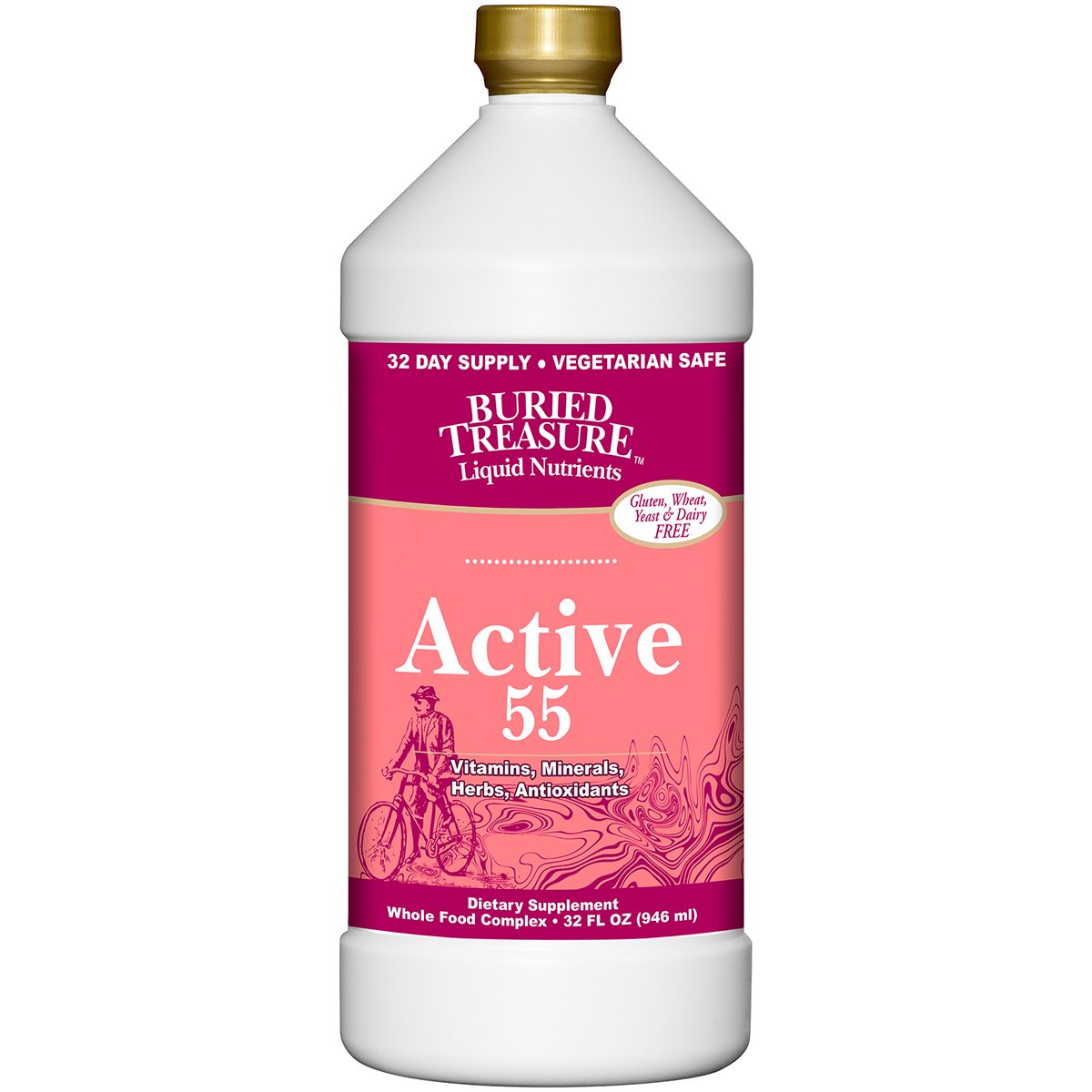 Buried Treasure Active 55 Plus Daily Vitamins, Minerals, Antioxidants & Herbal Blend – 946 ml (Pack of 4) - görsel 1