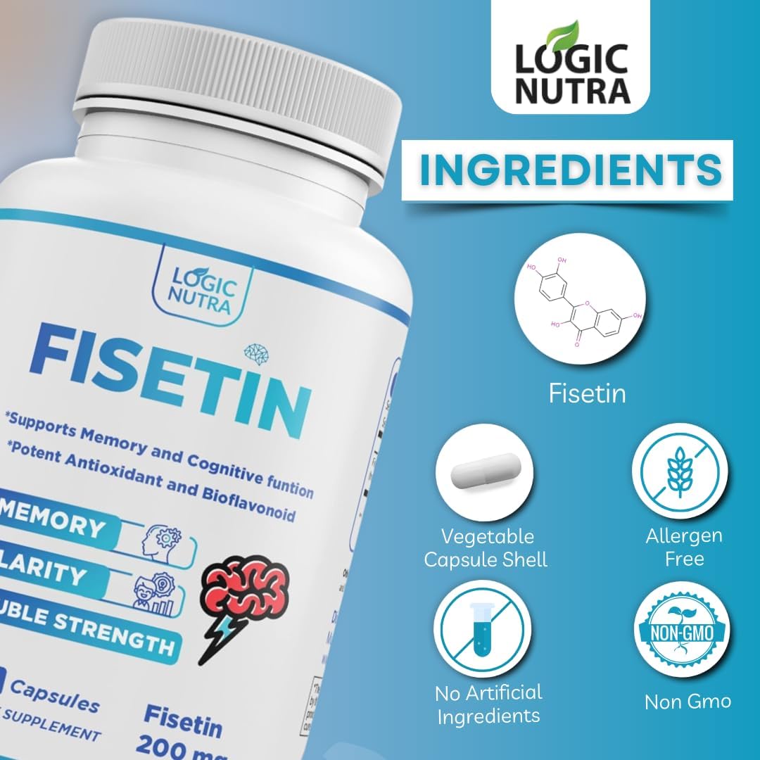 Logic Nutra Fisetin Double Strength - 200 mg - 60 Capsules - görsel 6