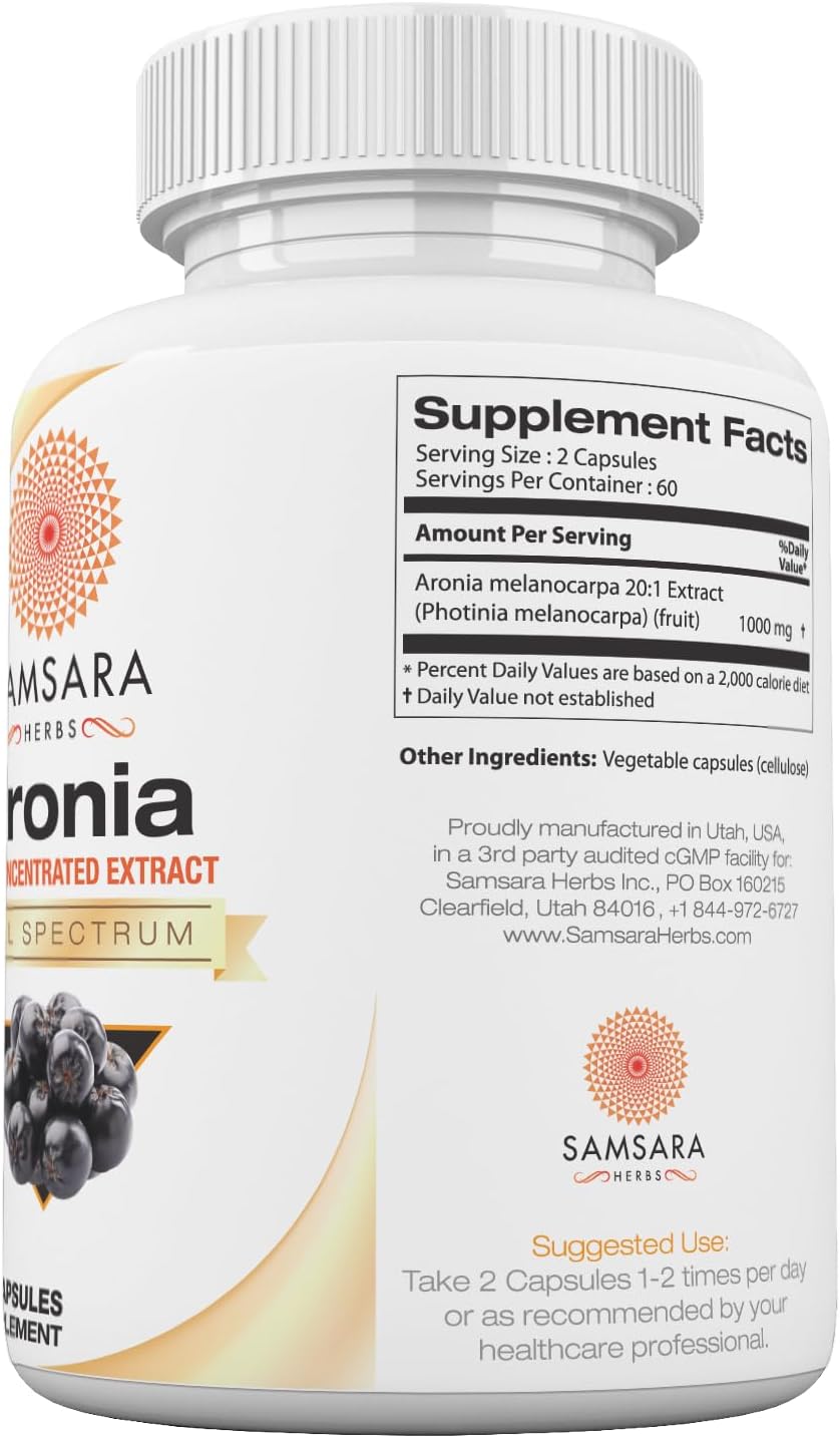 Aronia Berry 20:1 Extract (120 x 500mg Capsules) – Antioxidant, Flavonoids & Polyphenols Supplement – High ORAC – Native American Berry – Improved Wellbeing - görsel 7