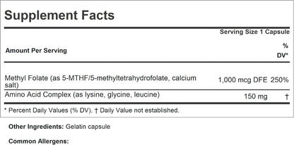 ANDREW LESSMAN Methyl Folate 1000 mcg - 240 Capsules - L-Methylfolate Active Vitamin B9