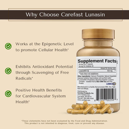 CAREFAST Lunasin - Cellular Health, Antioxidant & Epigenetic Support