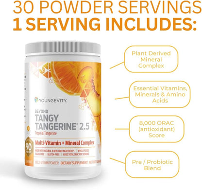 Youngevity Beyond Tangy Tangerine 2.5 Tropical Tangerine - Ultimate Multivitamin and Mineral Complex