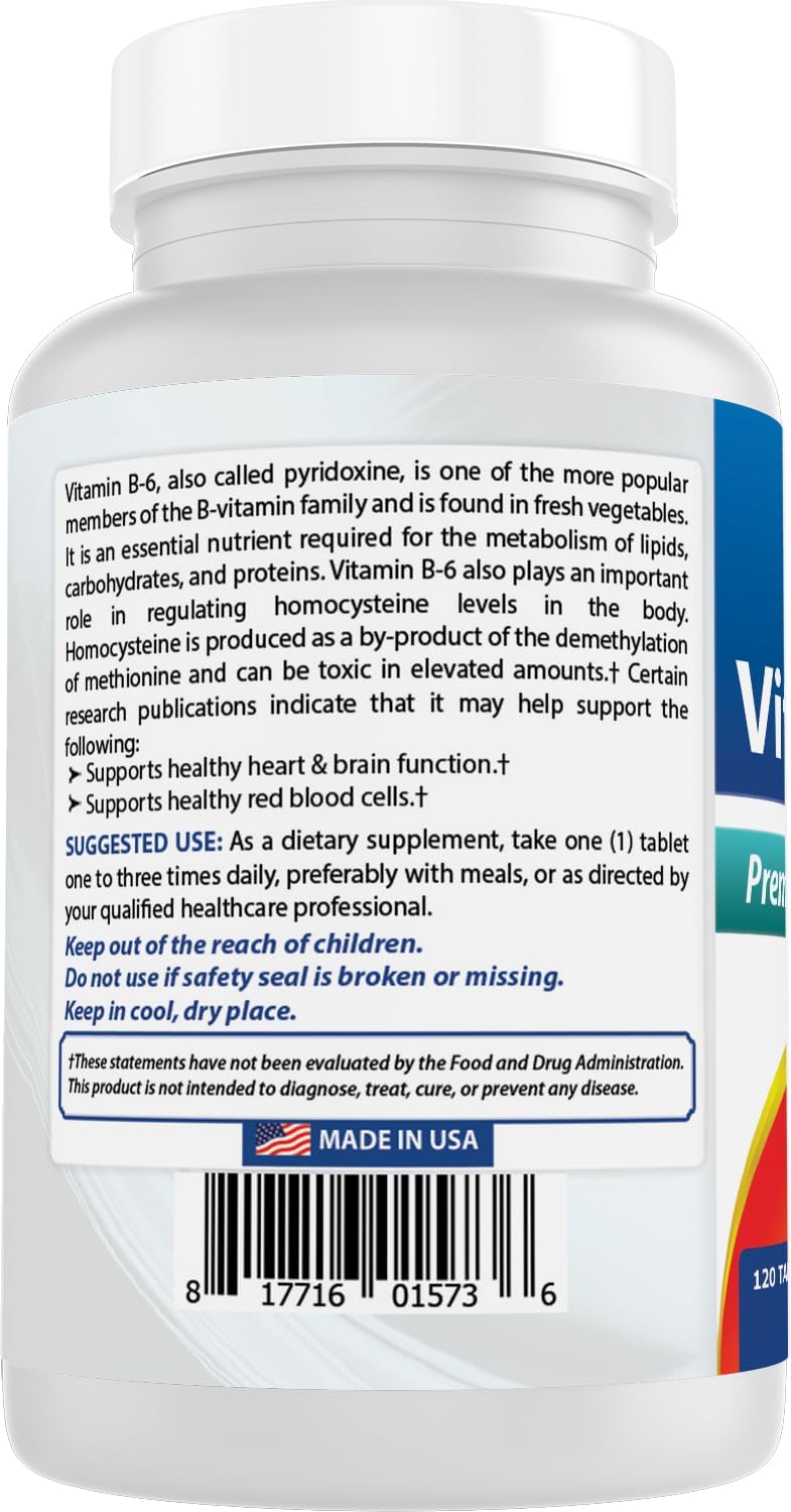 Best Naturals Vitamin B6 25mg, 120 Tablets - görsel 7