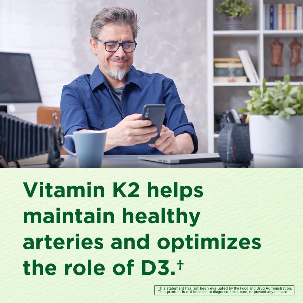 Vitamin D3 5000 IU + K2 MK-7 100mcg – Bone, Heart & Immune Support – 60 Capsules - görsel 3