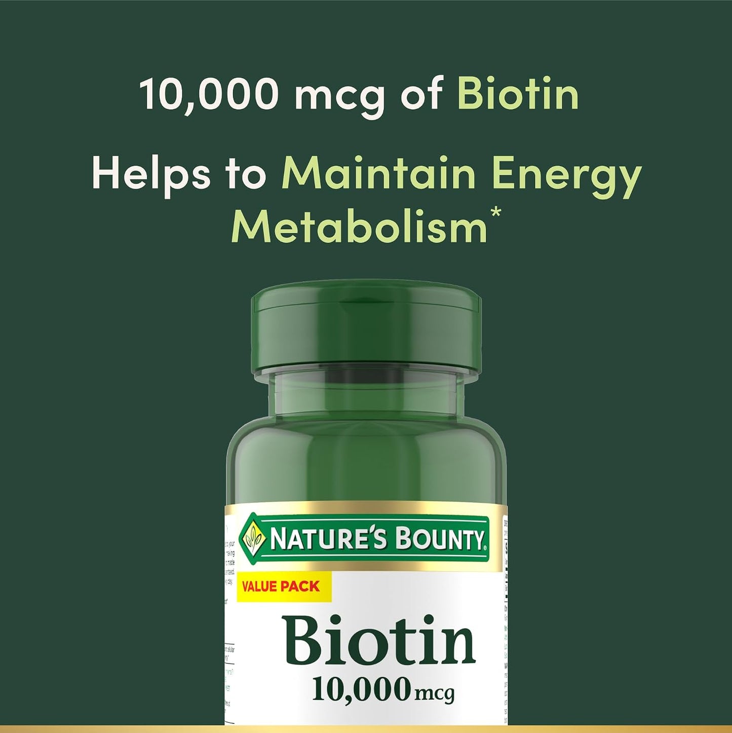 Nature's Bounty Biotin 10,000 mcg Rapid Release Softgels, 180 Count - görsel 3