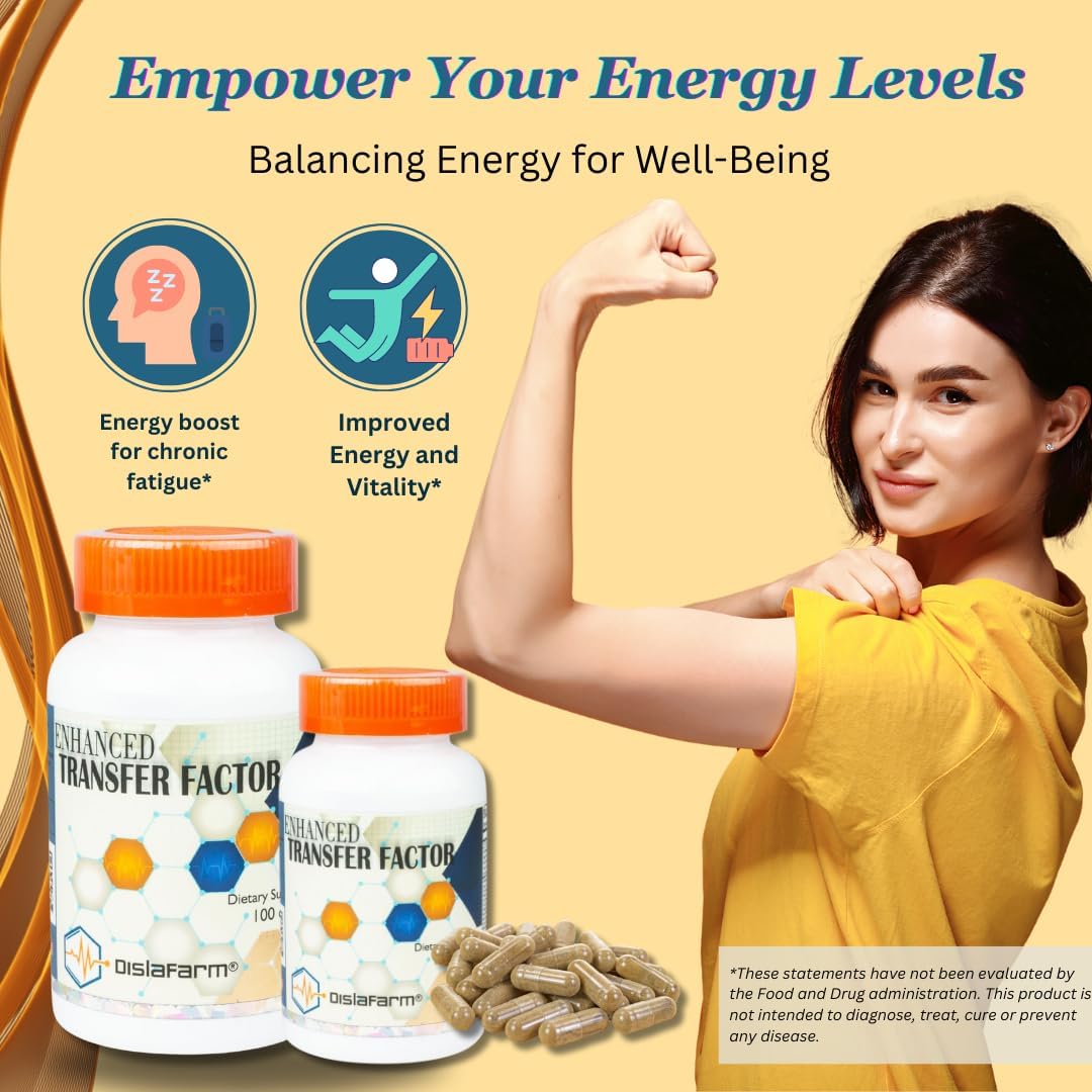 Transfer Factor Enhanced - Immune Support Supplement with Cow Colostrum, Egg Yolk & Mushroom Blend, 100 Capsules - görsel 3
