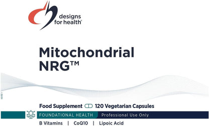 Designs for Health Mitochondrial NRG - Mitochondrial Energy Support with CoQ10, ALA, Resveratrol & Curcumin (120 Vegan Capsules)