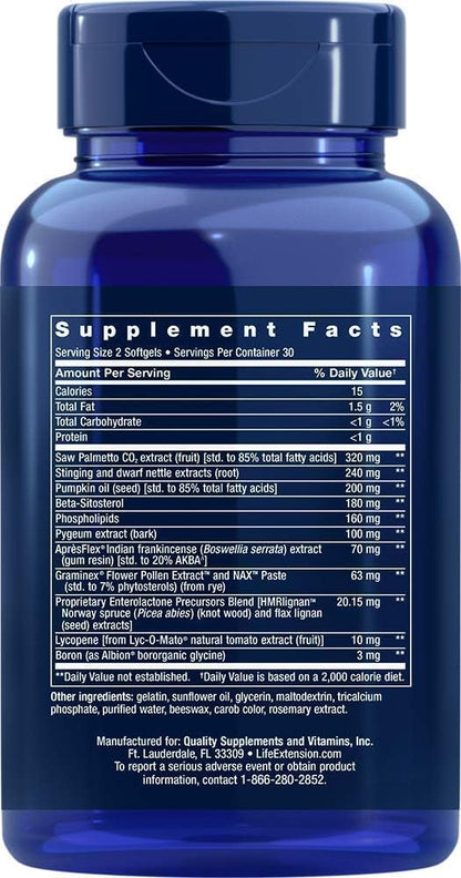 Life Extension Ultra Prostate Softgels, 60 Softgels (Pack of 2)