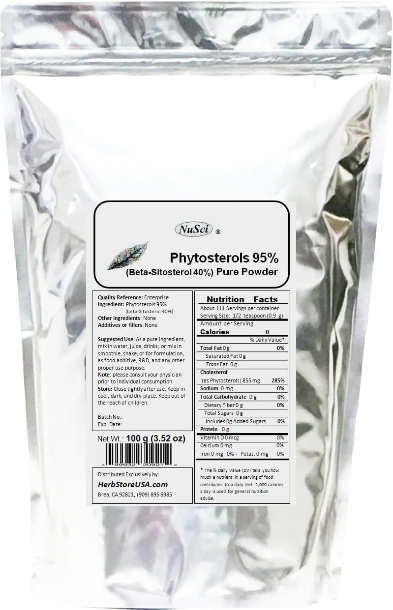 NuSci Phytosterol Beta-Sitosterol Pure Powder (500 g) - görsel 2