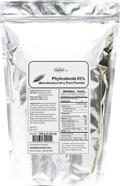 NuSci Phytosterol Beta-Sitosterol Pure Powder (500 g)