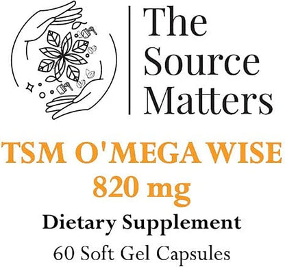 O'MEGA Wise - 820mg High-concentration Omega-3 Fish Oil with EPA, DHA, DPA for Cardiovascular, Brain, Joint and Eye Health (60 Soft gel capsule Capsules)