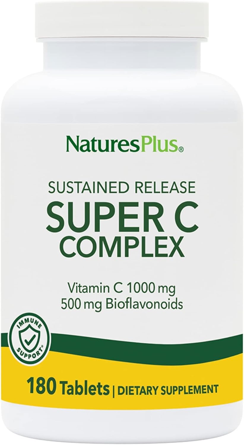 NaturesPlus Super C Complex, Sustained Release - 1000 mg Vitamin C with 500 mg Bioflavonoids - 60 Tablets - görsel 7