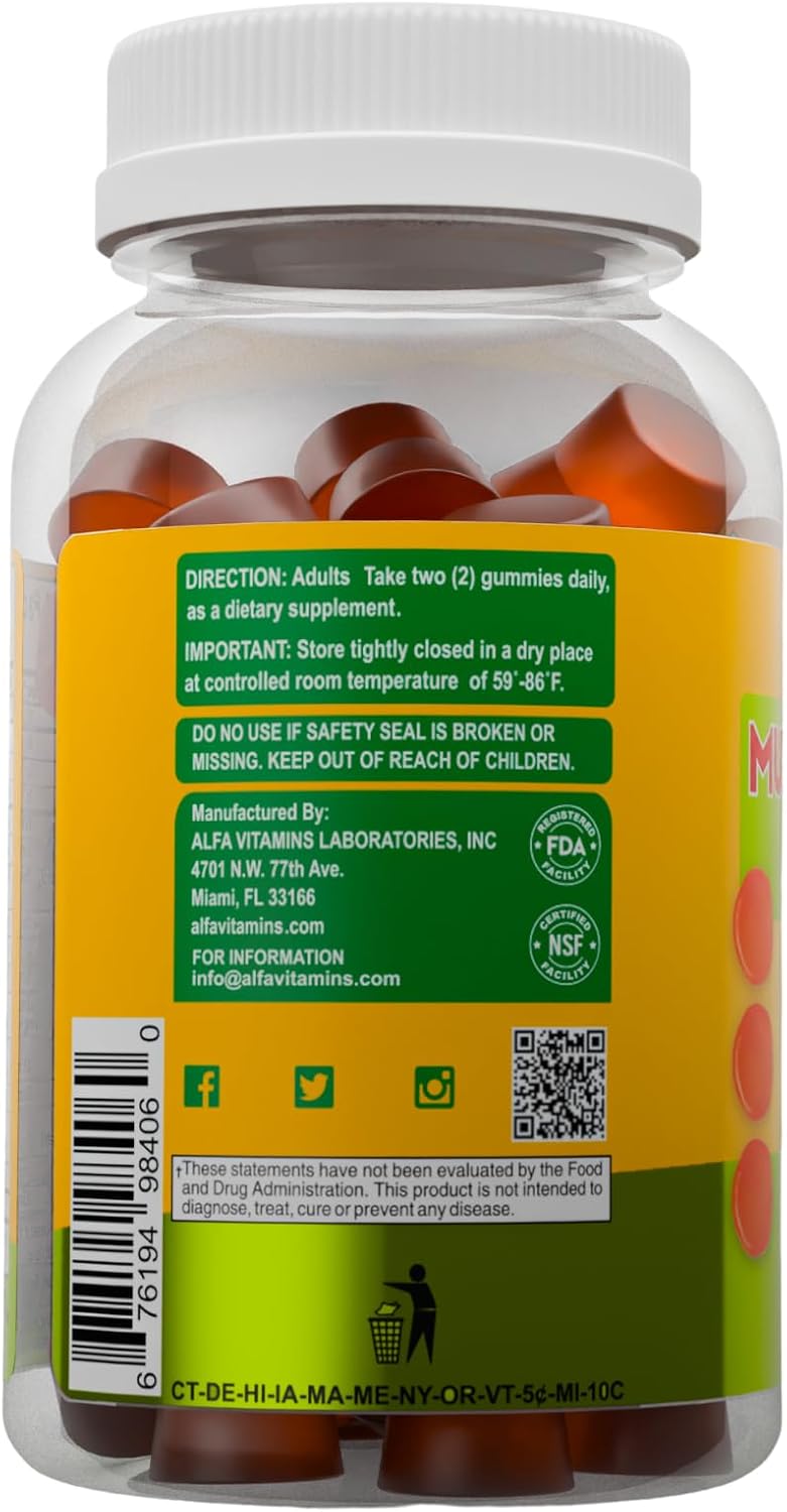 ALFA VITAMINS Multivitamin Gummies for Adults – Natural Orange Flavour (60 Gummies) - görsel 3