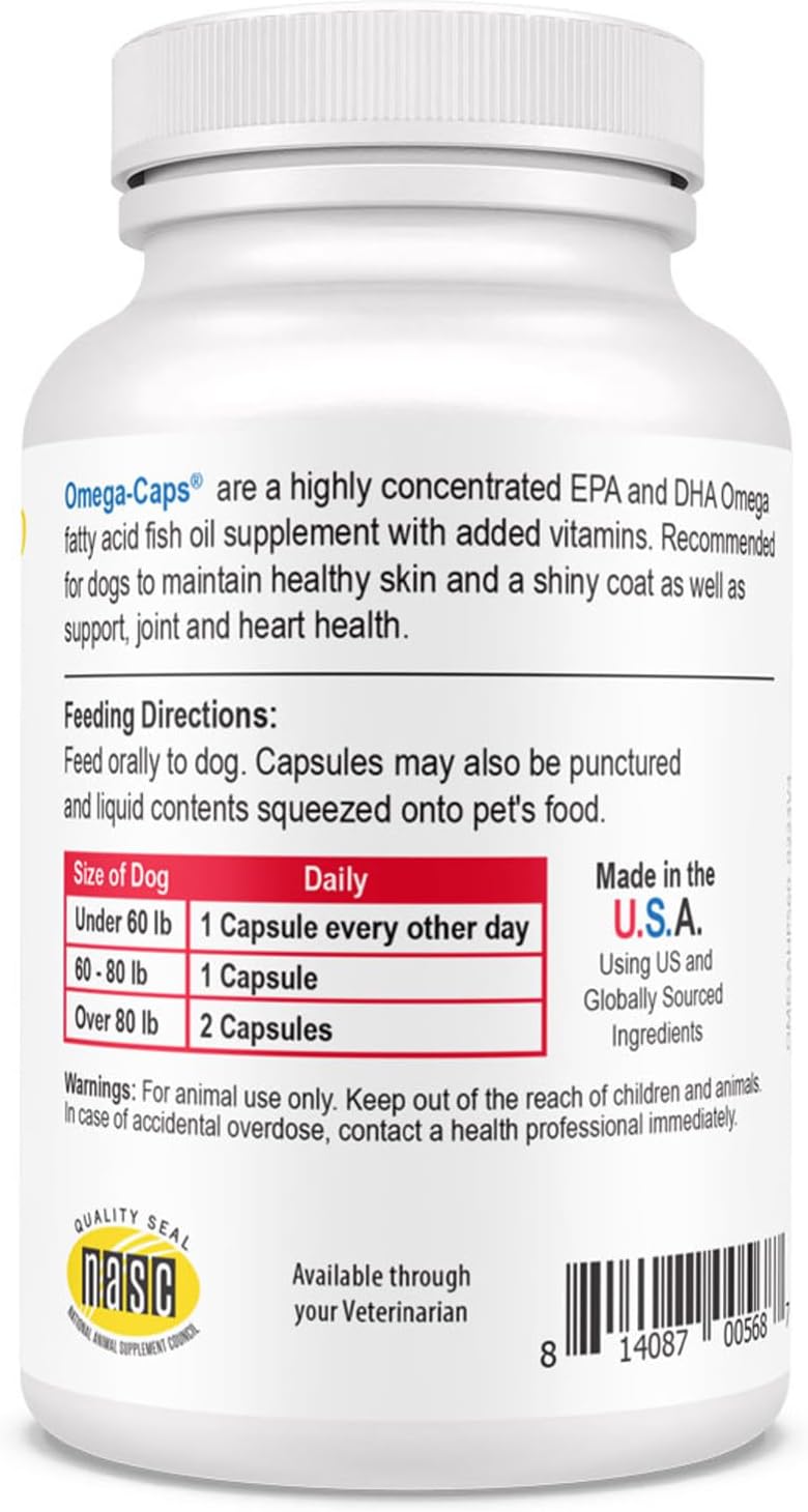 Omega-Caps HP Snip Tips for Cats & Smaller Dogs - Omega-3 Fish Oil Supplement with EPA, DHA, Vitamins, Minerals, and Antioxidants - Supports Immune, Joint, Heart, and Brain Health - 60 Softgels - görsel 8
