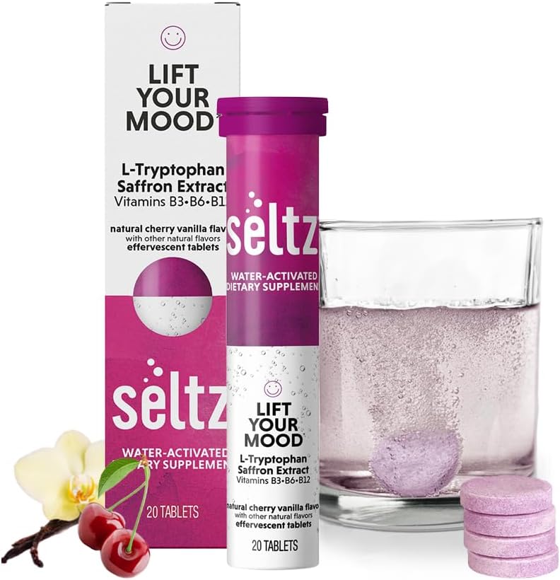 Seltz Mood Support Drink Tablets, Cherry Vanilla, 120 Tablets (6 Pack) - görsel 10
