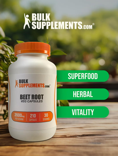 BulkSupplements Beetroot Capsules - Organic Beetroot Food Supplement, Vegan & Gluten-free - 210 Vegan Capsules