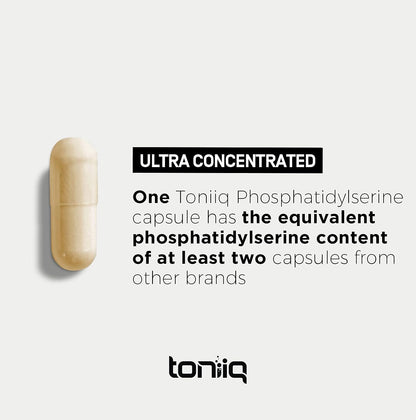 Toniiq Phosphatidylserine - 400mg - 50% Purity - Soya-free - 90 Vegetarian Capsules