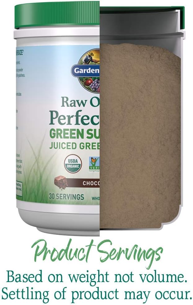 Garden of Life Raw Organic Perfect Food Green Superfood Juiced Greens Powder - Chocolate, 30 Servings - Non-GMO, Gluten-free, Vegan Whole Food Supplement, Plus Probiotics & Enzymes - görsel 5