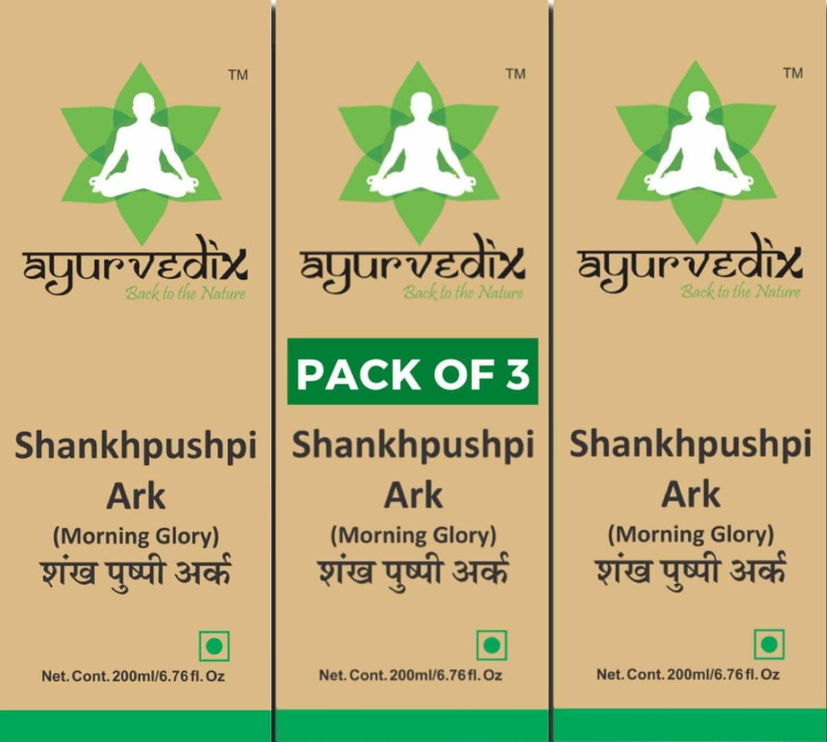 Ayurvedix Shankhpushpi Ark 3-Pack | Pure Natural Hydrosol | Supports Cognitive Function, Memory & Focus - görsel 1