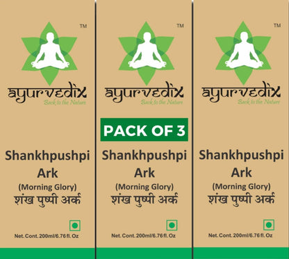Ayurvedix Shankhpushpi Ark 3-Pack | Pure Natural Hydrosol | Supports Cognitive Function, Memory & Focus