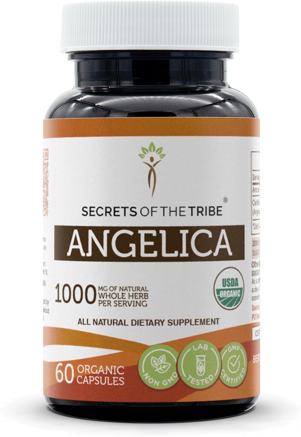 Secrets of the Tribe Angelica Certified Organic Capsules | Angelica archangelica Dried Root (60 Count) - görsel 1