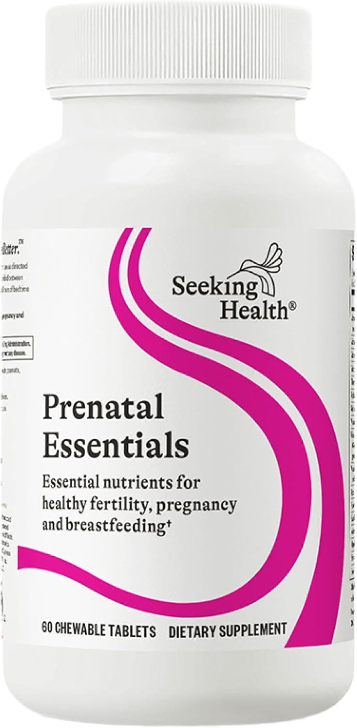 Seeking Health Prenatal Essentials Chewable - Prenatal Support with Methylfolate, B12 & Riboflavin (60 Tablets) - görsel 1
