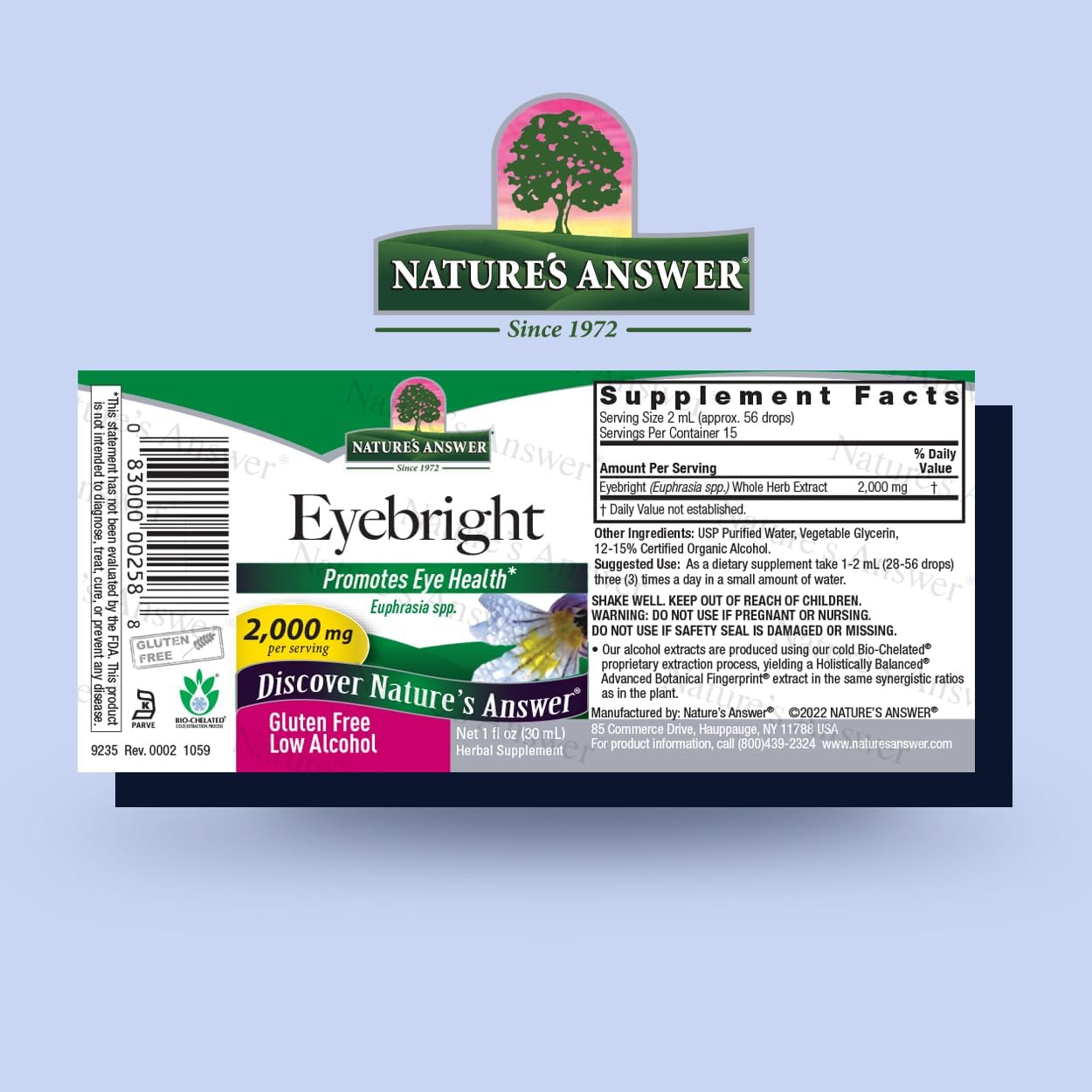 Nature's Answer Eyebright Herb with Organic Alcohol, 1 fl oz (30 ml) - görsel 2