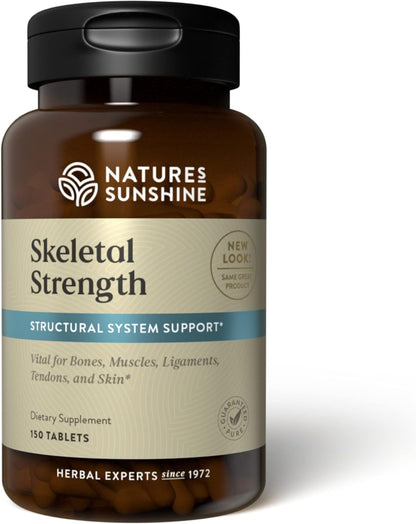 Nature's Sunshine Skeletal Strength - Bone Health Food Supplement with Calcium, Magnesium, Iron, Manganese, and Vitamins D, C, A, B - 150 Tablets
