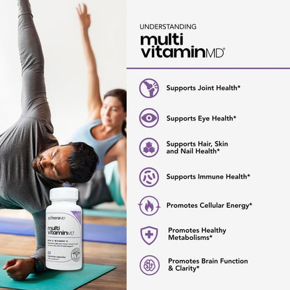 ScimeraMD® MultivitaminMD Full-Spectrum Multivitamin Food Supplement with Minerals, Antioxidants & Superfoods for Metabolism, Joint, Hair, Skin & Nail Support, 60 Capsules