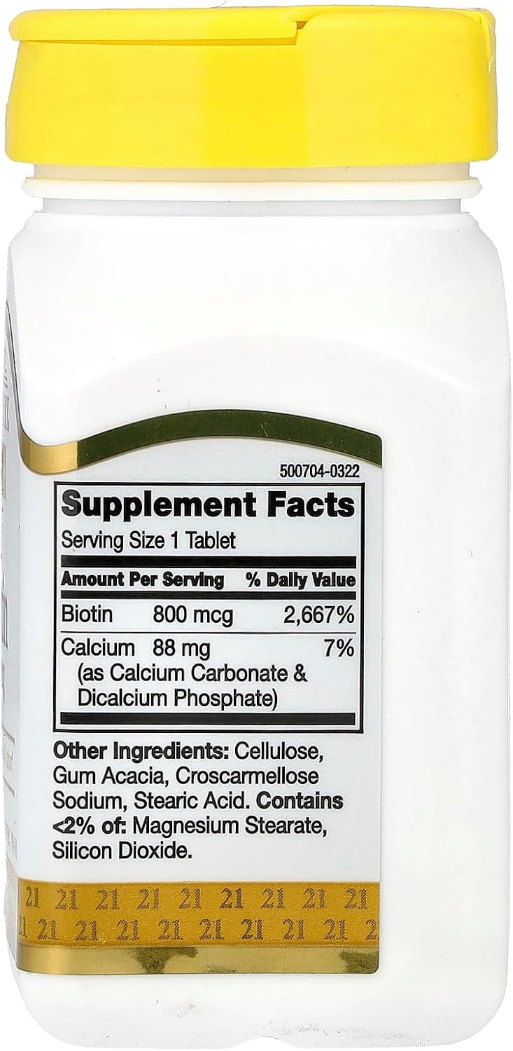 21st Century Biotin 800 mcg, 110 Tablets - görsel 2