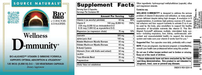 Source Naturals Wellness D-mmunity - Vitamin D3 & D2 Immune Formula, 120 Vegetarian Capsules
