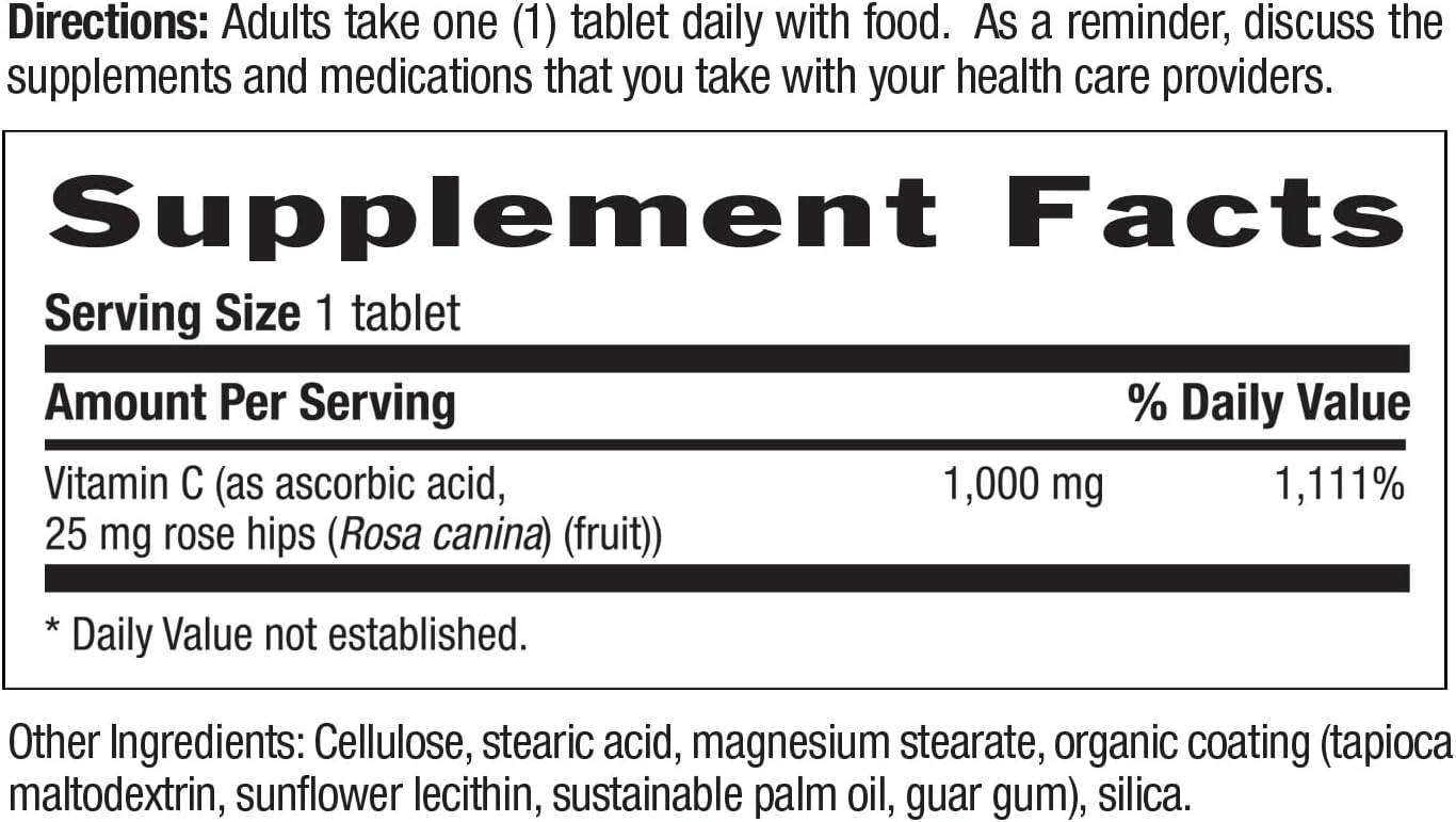 Country Life Vitamin C 1000 mg with Rose Hips – Time Release – 90 Tablets - görsel 4