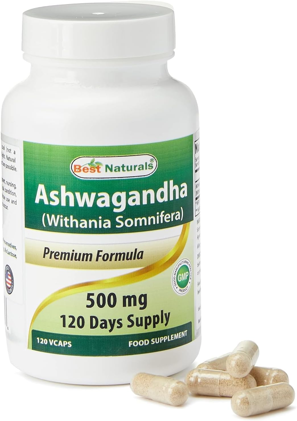 Best Naturals Ashwagandha 500 mg Capsules - 120 Vegetarian Capsules - görsel 4