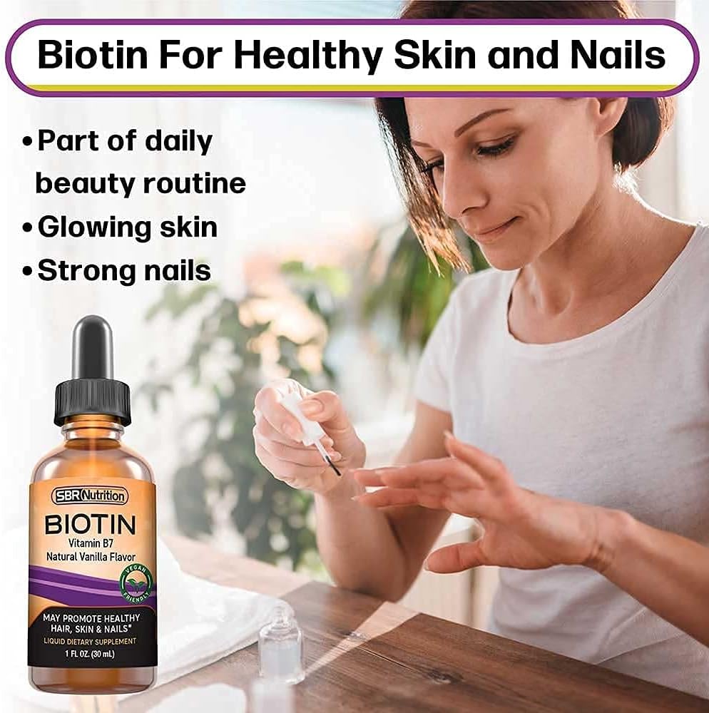 SBR Nutrition Biotin Liquid Drops, 5000 mcg, Vanilla, 30 ml - görsel 6