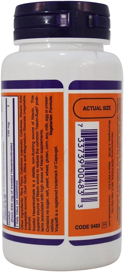 NOW Flush-Free Niacin 250 mg, 90 Capsules (Pack of 2) - görsel 2