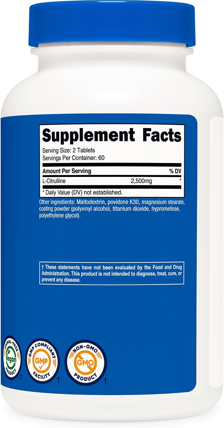 Nutricost L-Citrulline 2500mg per Serving – 120 Tablets (60 Servings) - görsel 5