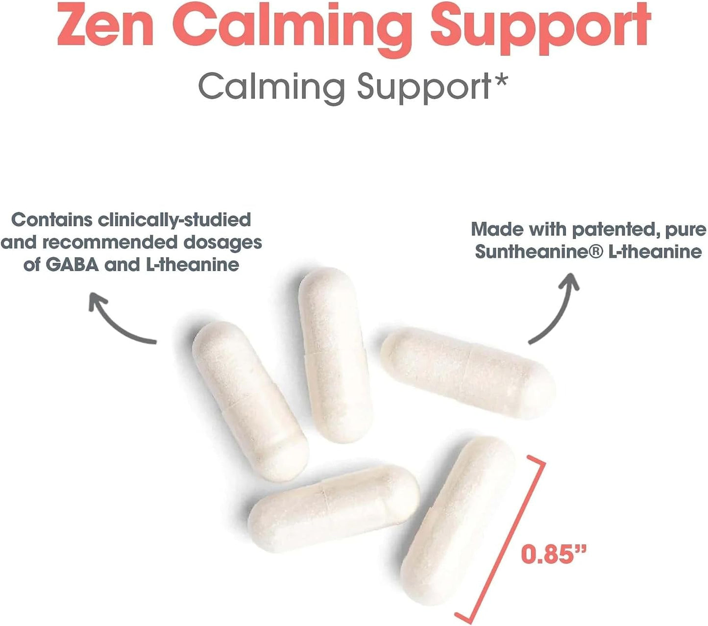 Nutricology ZenMind - 550 mg GABA & 200 mg L-Theanine - Calmness & Relaxation Support Day or Night - Non-Drowsy Formula - Vegetarian Capsules - 60 Servings - 120 Capsules - görsel 7