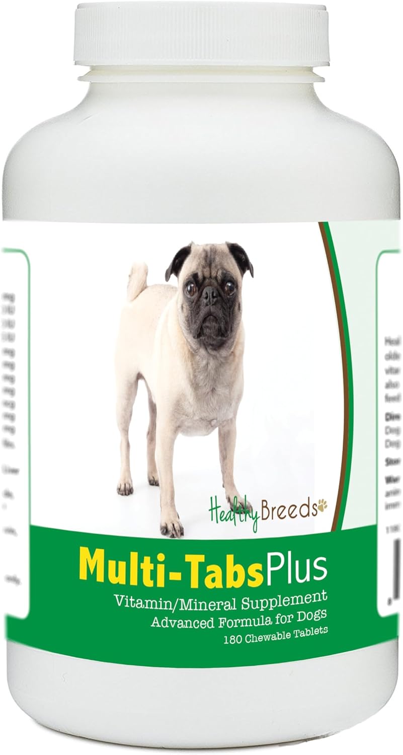Healthy Breeds Pug Multi-Tabs Plus Chewable Tablets 180 Count - görsel 1