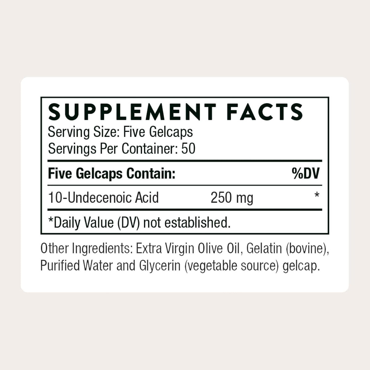THORNE Undecylenic Acid – Fatty Acid Support for Gut and Vaginal Flora – 250 Softgels - görsel 2