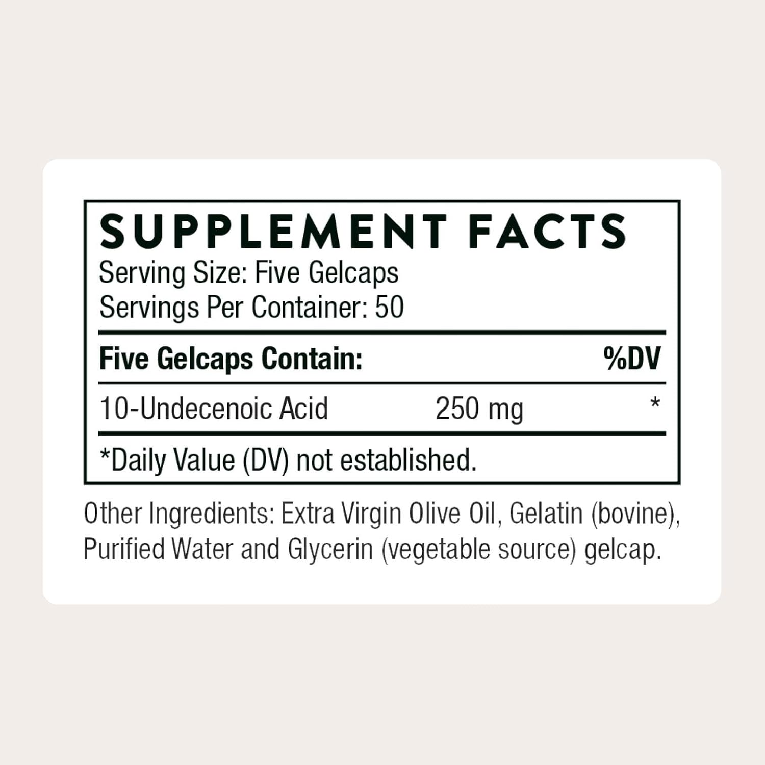 THORNE Undecylenic Acid – Fatty Acid Support for Gut and Vaginal Flora – 250 Softgels - görsel 2