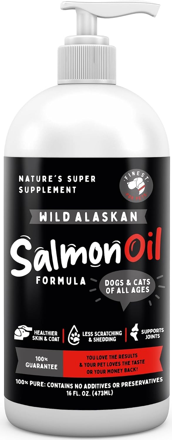 Wild Alaskan Omega-3 Blend Pollock & Salmon Oil for Dogs & Cats (16oz) - 100% Pure Fish Oil Supplement with EPA & DHA - görsel 1