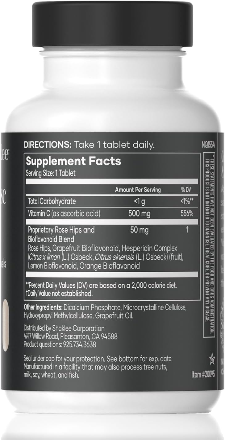 Shaklee Sustained Release Vita-C 500mg - High-Potency Vitamin C with Rose Hips and Bioflavonoids - 180 Tablets - görsel 2