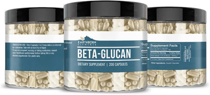 Earthborn Elements Beta Glucan, 200 Capsules, Pure and Undiluted, No Additives
