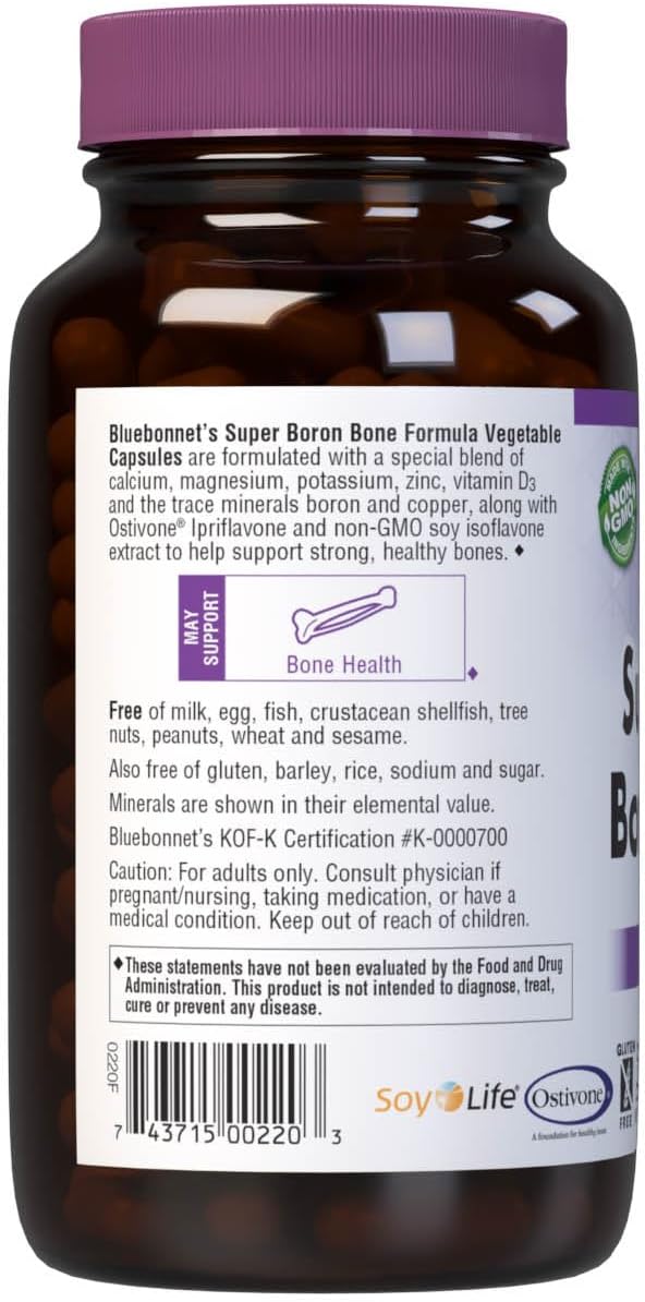 Bluebonnet Super Boron Bone Formula - 120 Vegetarian Capsules - görsel 3