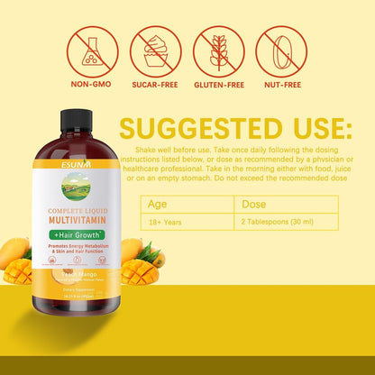 Complete Liquid Multivitamin for Women – Hair Growth, Energy, Skin & Immune Support (480 ml)