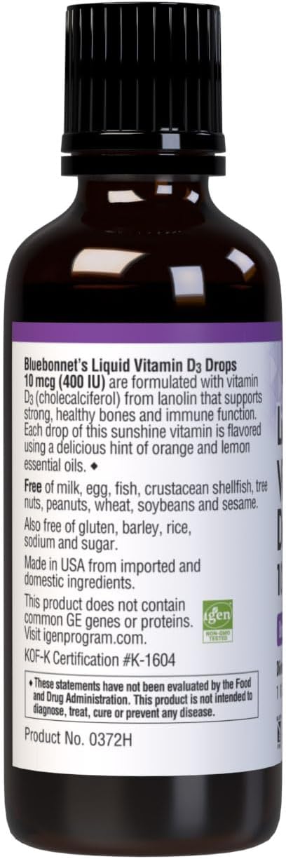Bluebonnet Liquid Vitamin D3 Drops 400 IU, Citrus, 30ml - görsel 3