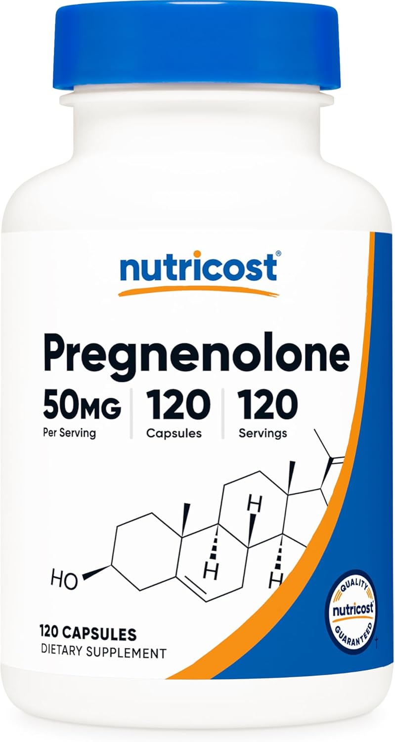 Nutricost Pregnenolone 50mg, 120 Vegetarian Capsules - Non-GMO, Gluten-free - görsel 1