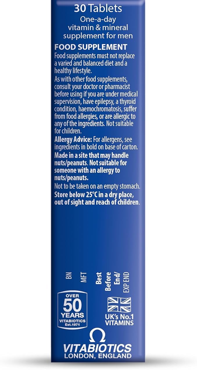 Vitabiotics Wellman Original Multivitamin & Mineral Food Supplement - 30 Vegetarian Tablets - görsel 1