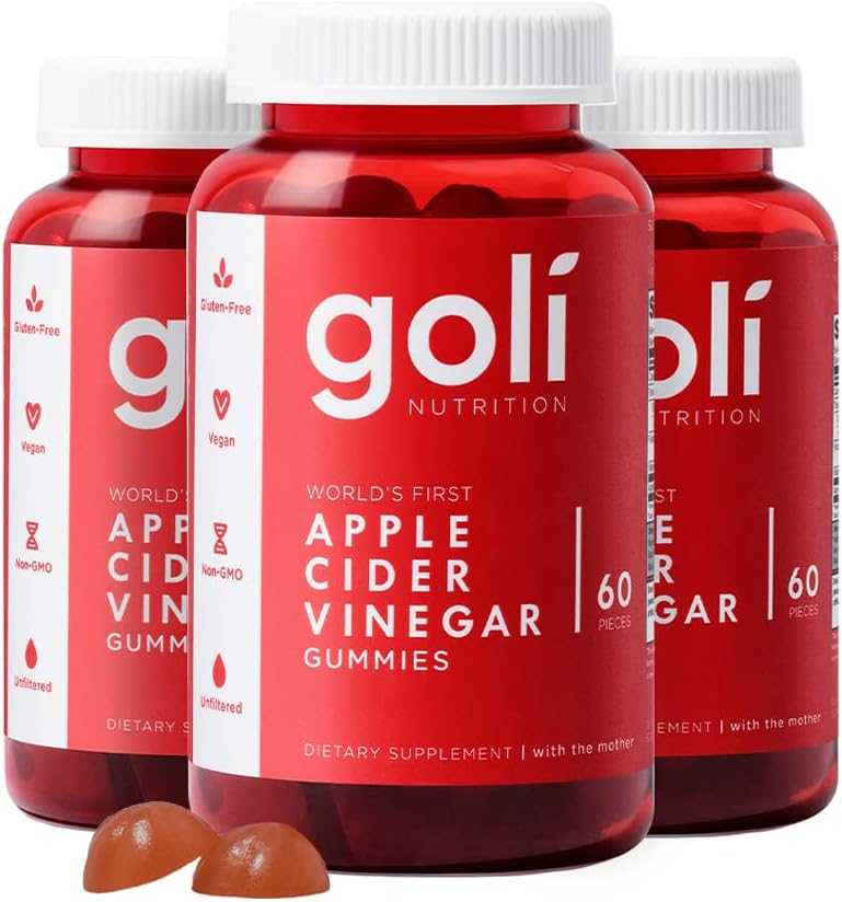 Goli Apple Cider Vinegar Gummies with Vitamin B12 – 180 Gummies (3 Pack) - görsel 1