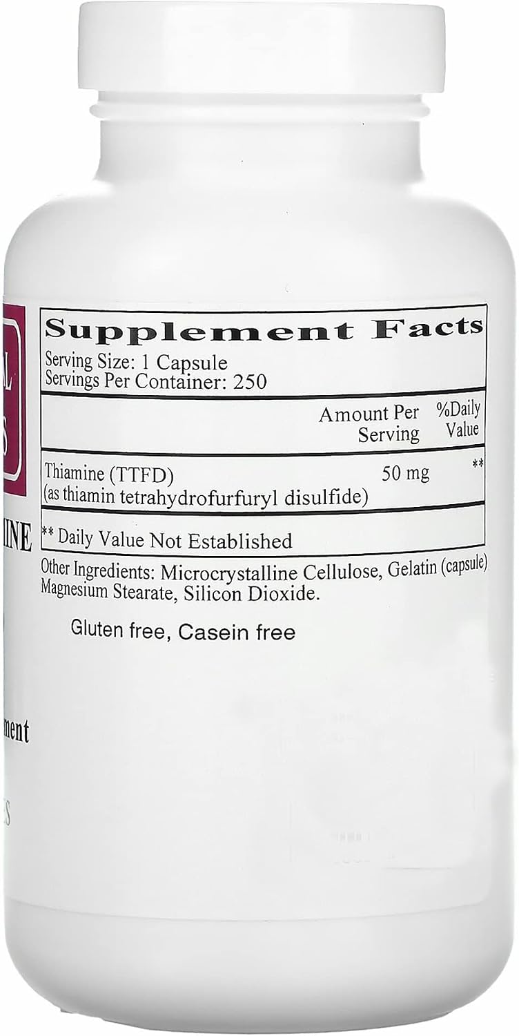 Ecological Formulae All Thiamine Vitamin B1 50 mg, 2 x 250 Capsules - görsel 2